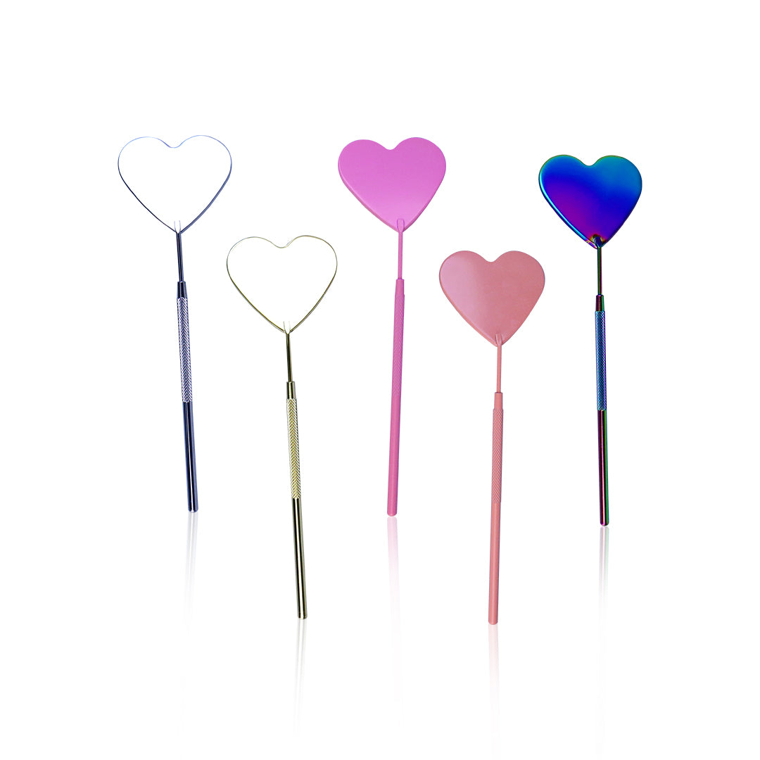 Stainless Steel Heart Series Rose Mirror for Lash Extensions