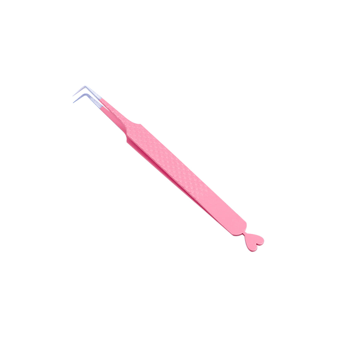 AL-Heart Series Fiber Tip Pink 90-Degree Mega Volume Tweezers