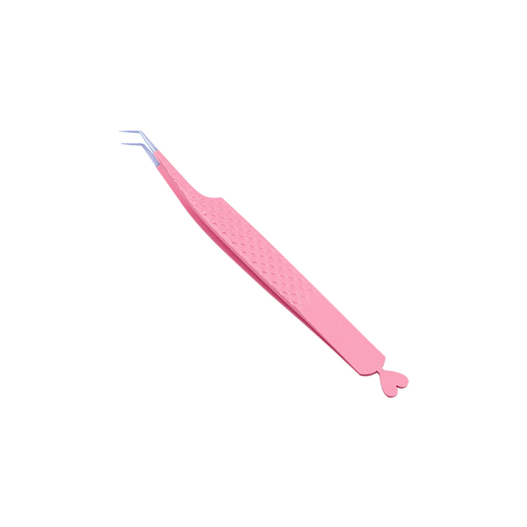 AL-Heart Series JL-Angled Pink Multifunctional Tweezers
